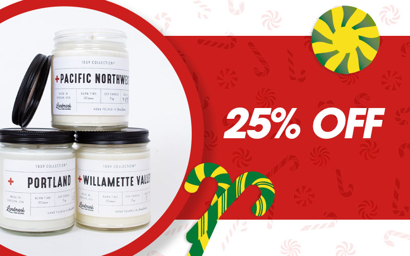 25% OFF: Oregon Candles and Home Goods